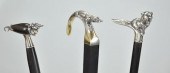 Three Ebony Walking Sticks wit