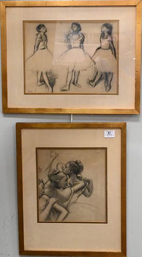 THREE EDGAR DEGAS FRAMED AND MATTED