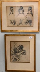 THREE EDGAR DEGAS FRAMED AND M
