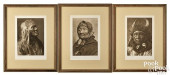 THREE EDWARD CURTIS PHOTOGRAVU