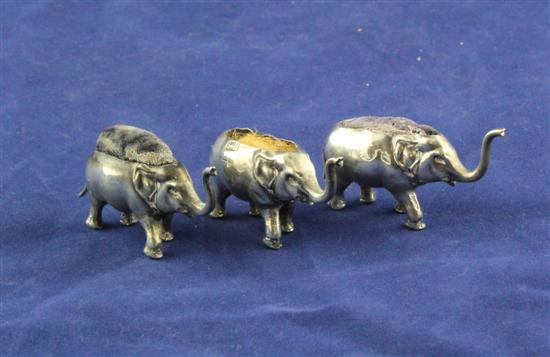 Three Edwardian novelty silver
