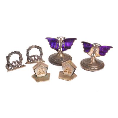 Three Edwardian silver menu