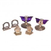 Three Edwardian silver menu ho