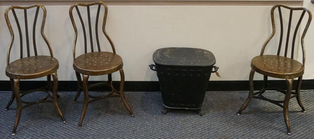 THREE EDWARDIAN STEEL CAFE SIDE