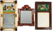 THREE EGLOMISE MIRRORS, 19TH C