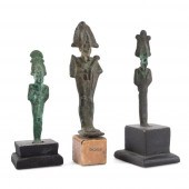 THREE EGYPTIAN BRONZE & METAL