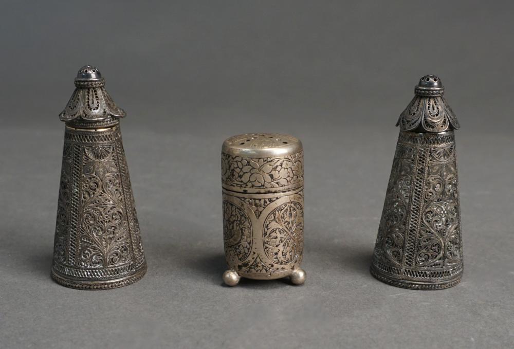 THREE EGYPTIAN TUGHRA MARKED SILVER