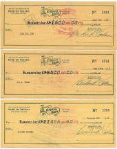 THREE EL RANCHO VEGAS CHECKS M