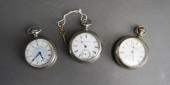 THREE ELGIN NICKEL CASE POCKET