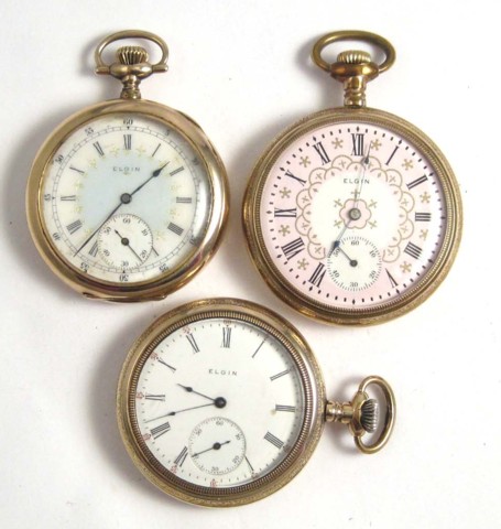 THREE ELGIN OPENFACE POCKET