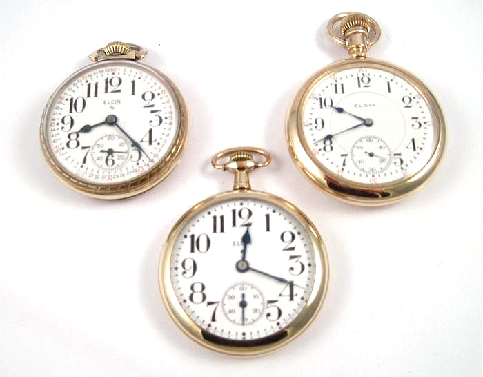 THREE ELGIN OPENFACE POCKET