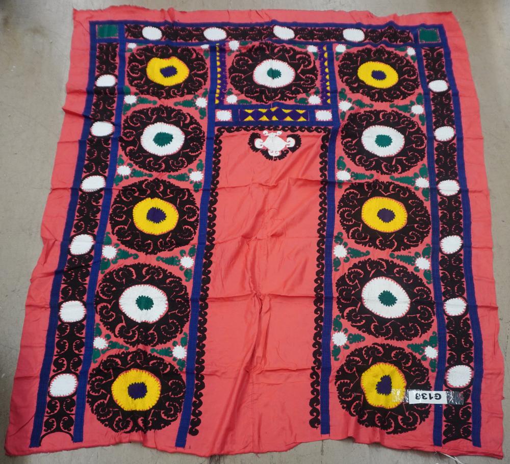 THREE EMBROIDERED SUZANI PRAYER