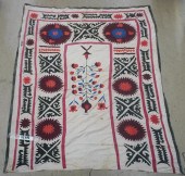 THREE EMBROIDERED SUZANI PRAYE