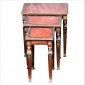 THREE EMPIRE NESTING TABLES WI