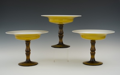 Three Empoli Italian Cased Glass