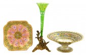 THREE ENAMEL ON GLASS PIECES O