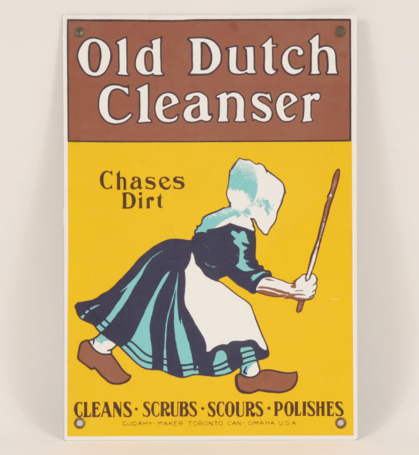 Three enameled metal advertising