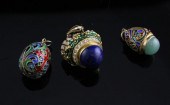 Three enamelled paste and gem