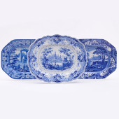THREE ENGLISH BLUE AND WHITE T
