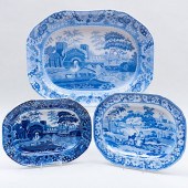 THREE ENGLISH BLUE AND WHITE T