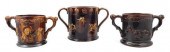 THREE ENGLISH CERAMIC MUGS WIT