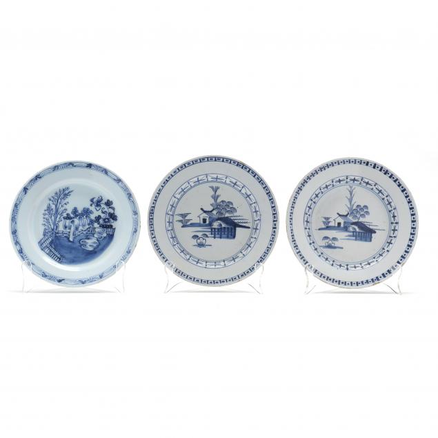 THREE ENGLISH DELFT BLUE AND