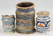 THREE ENGLISH DELFTWARE OINTME