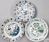 THREE ENGLISH DELFTWARE POLYCH