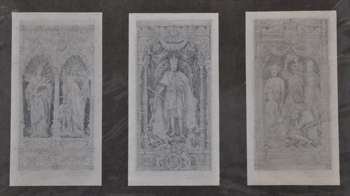 THREE ENGLISH DESIGNS FOR STAINED