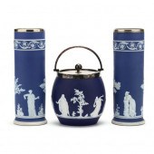 THREE ENGLISH JASPERWARE VESSE