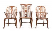 THREE ENGLISH OAK & ELM WINDSO