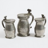 Three English Pewter Baluster