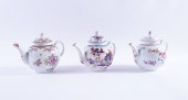 THREE ENGLISH PORCELAIN GLOBUL