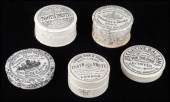 THREE ENGLISH PORCELAIN TOOTHP