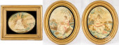 THREE ENGLISH SILK AND CHENILL