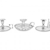 Three English Silver Chamberst