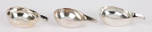 THREE ENGLISH SILVER PAP BOATS