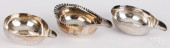 THREE ENGLISH SILVER PAP BOATS