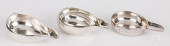 THREE ENGLISH SILVER PAP BOATS