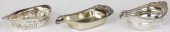 THREE ENGLISH SILVER PAP BOATS