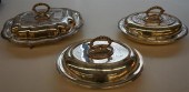 THREE ENGLISH SILVER PLATE COV