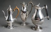 THREE ENGLISH SILVER PLATE ON
