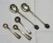 THREE ENGLISH SILVER SALT SPOO