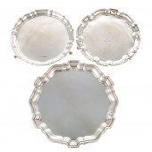 THREE ENGLISH SILVER SALVERS I