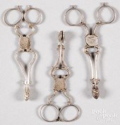 THREE ENGLISH SILVER SCISSOR S