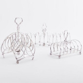THREE ENGLISH SILVER TOAST RAC