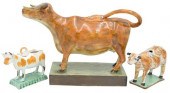 THREE ENGLISH STAFFORDSHIRE PE