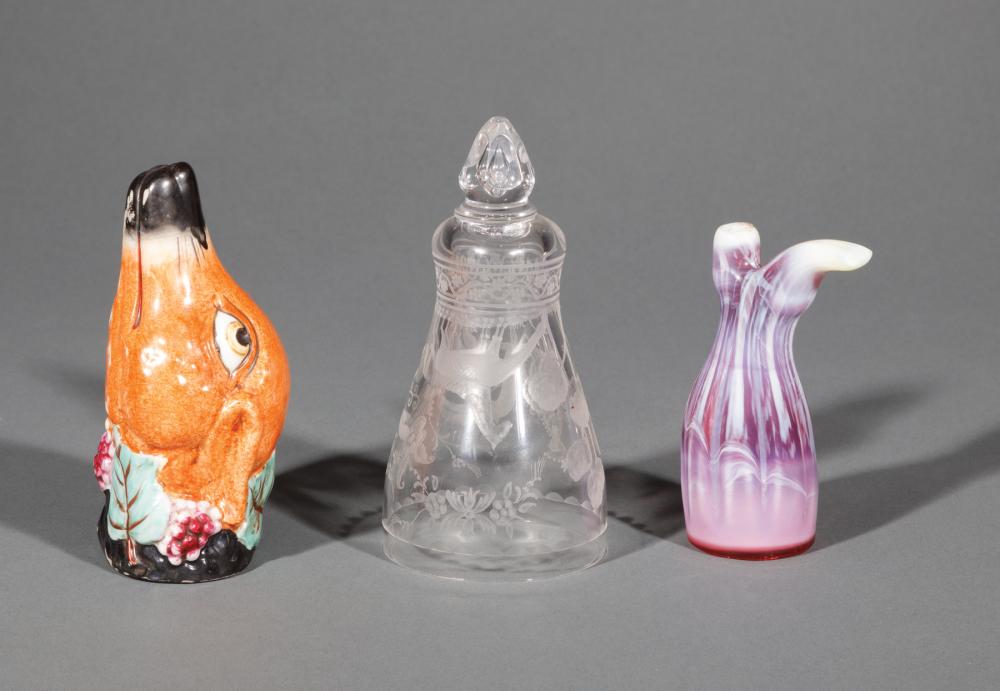 THREE ENGLISH STIRRUP CUPSThree