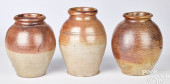 THREE ENGLISH STONEWARE STORAG