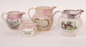 THREE ENGLISH SUNDERLAND PINK